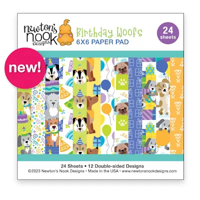 Birthday Woofs 6x6 Paper Pad by Newton's Nook Designs