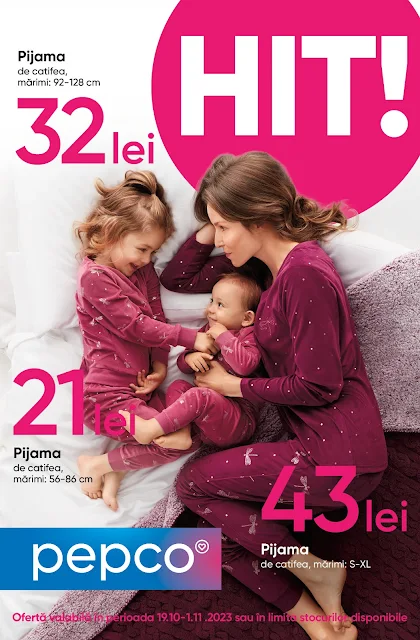 PEPCO Brosura + Promotii si oferte 19-31.10 2023→ Pijamale de catifea