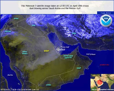 Map of a huge dust storm