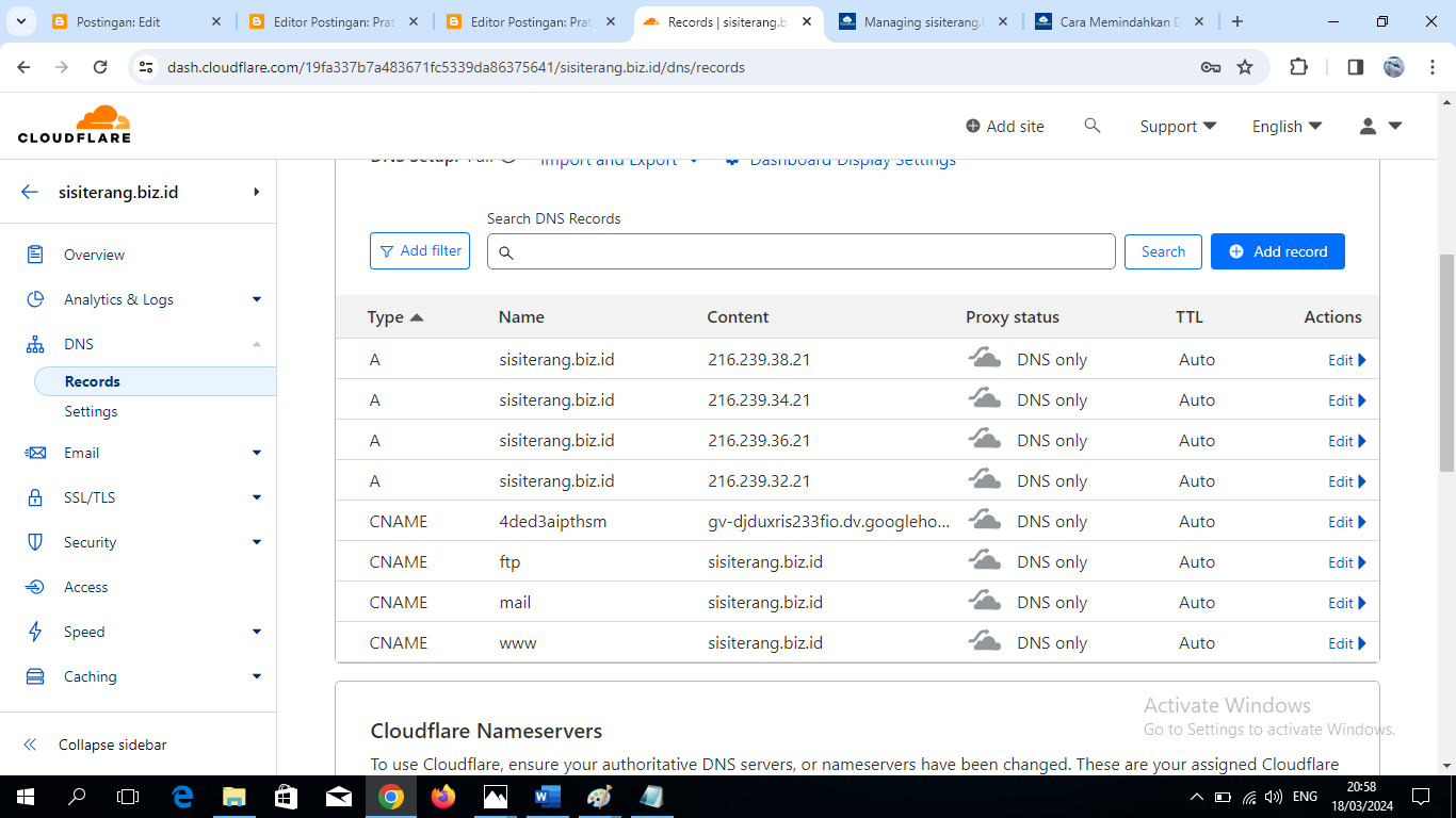 cara custom domain blogspot ke cloudflare