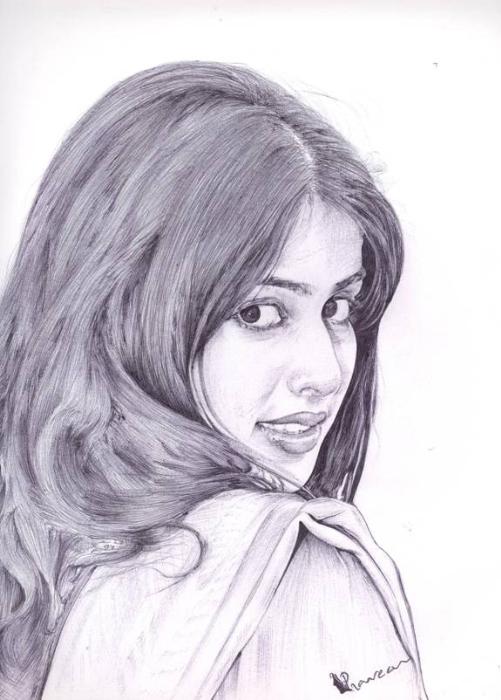 genelia pencil sketches | genelia d