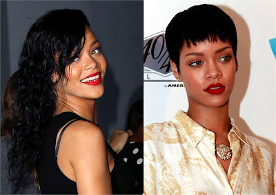 Rihanna Celebrities shoart haircut and hairstyle 2012