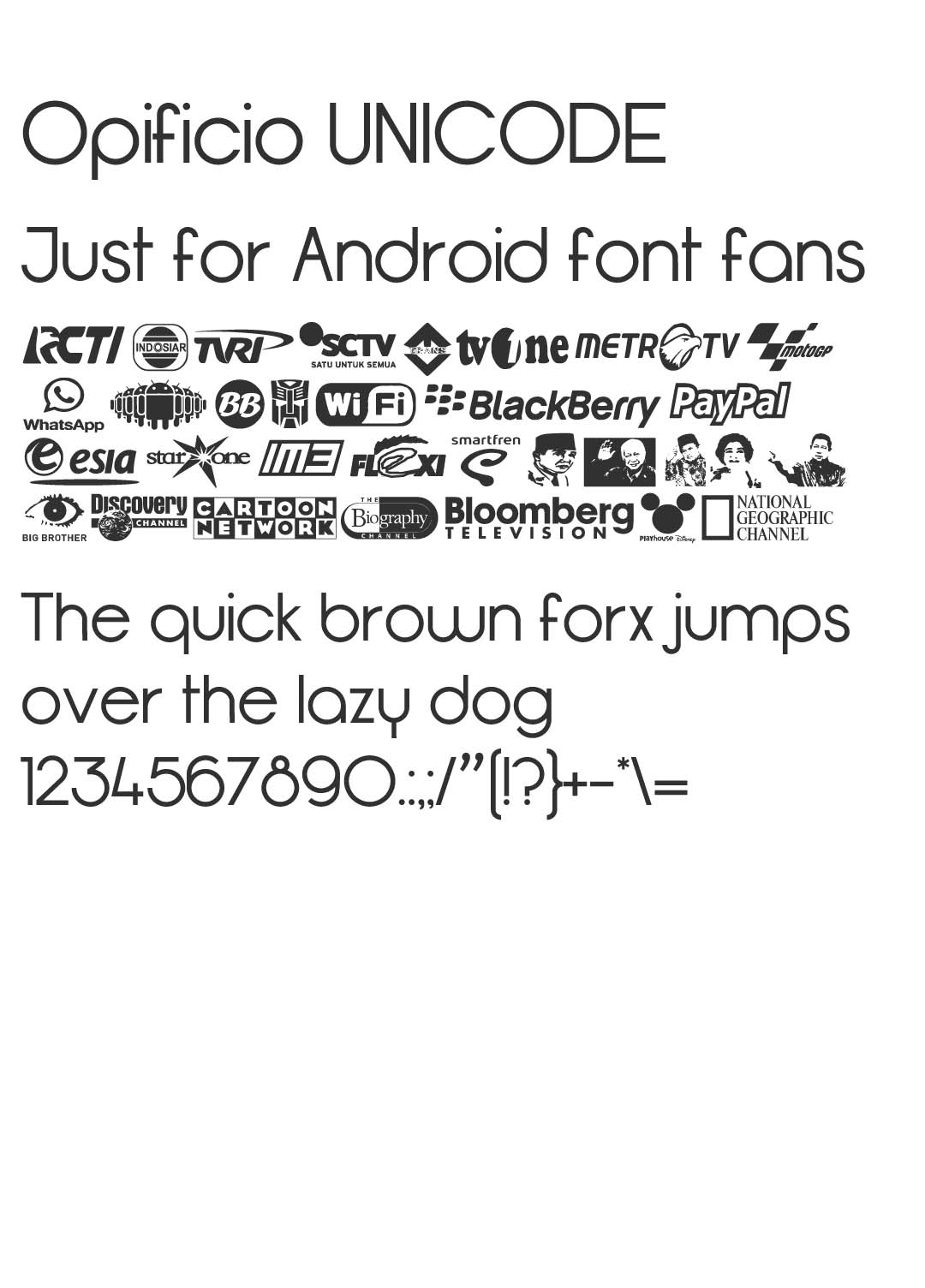 Font Opificio UNICODE Mtz