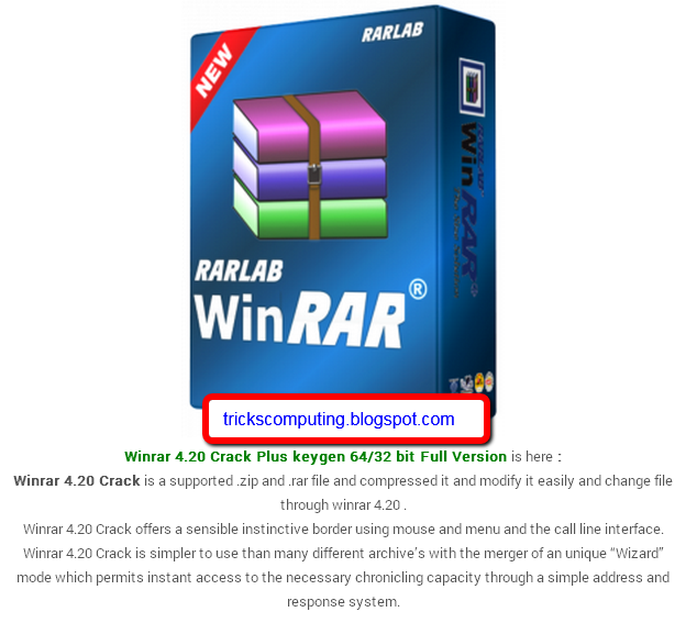 Free Download WInrar 4.20 32/64 bit with Keygen and Crack ...