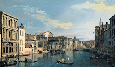 Venice: The Grand Canal from Palazzo Flangini to the Church of San Marcuola painting Canaletto