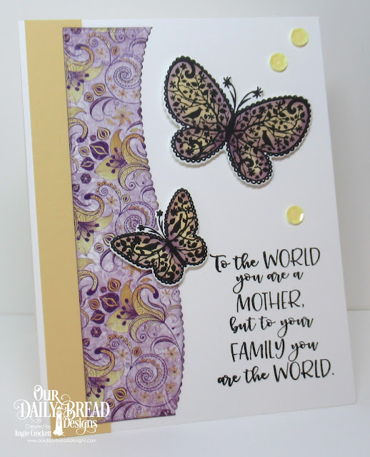 ODBD The Greatest Gift Stamp/Die Duos, ODBD Custom Leafy Edged Borders Dies, ODBD Custom Pierced Rectangles Dies, ODBD Whimsical Wildflowers Paper Collection, Card Designer Angie Crockett