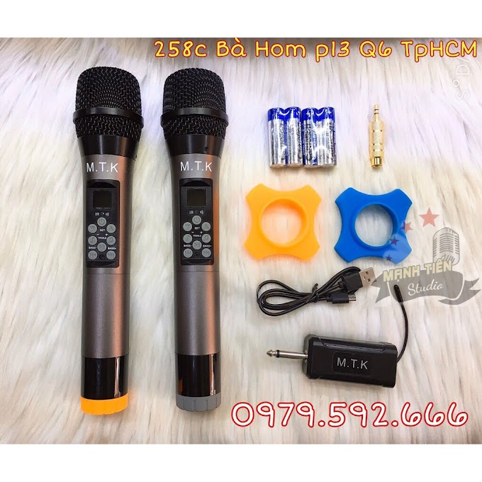[CỰC RẺ] Micro không dây MTK chuyên hát karaoke gia đình, micro oto, thu âm livestream, tùy chỉnh Bass,Treble - Giá Sỉ