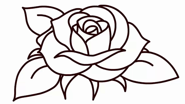 Rose Coloring Pages For Kids, Printable Free