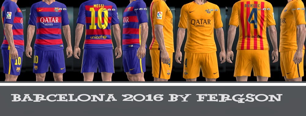 PES 2013 FC Barcelona 2015/2016 Leaked Kits by fergson