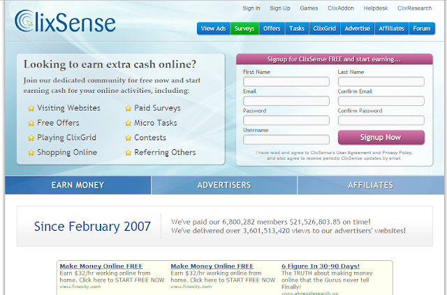 Clixsense Home Page 