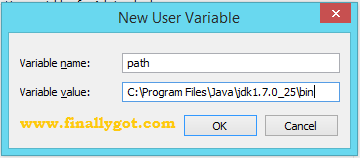 java path-environment variable details entered