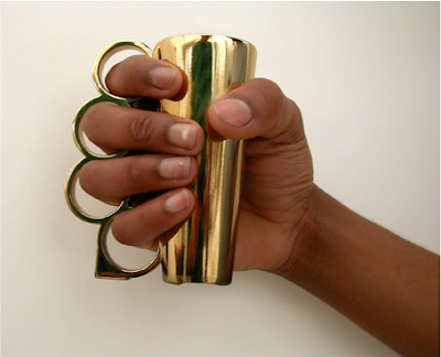 Brass Knuckle Shot Glasses---are the last thing you need when drinking