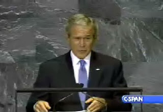 President Bush makes speech to the United Nations