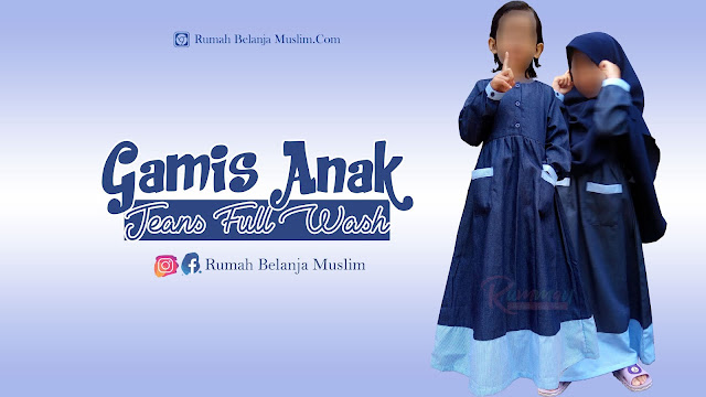 Baju Gamis Anak Jeans Full Wash