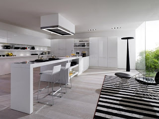 Cocina moderna blanco con negro