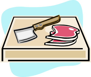 viande sur une planche à découper (dessin)