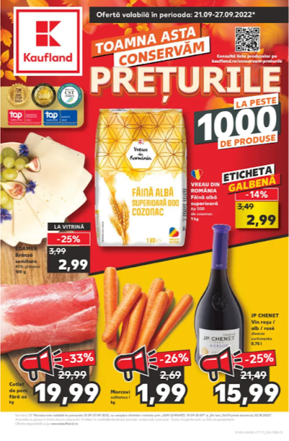 Kaufland Promotii + Catalog - Brosura 21-27.09 2022 →  2000 Vauchere x Lei | Pana la -50% Oferte Kaufland Card | Ofertele STARTUL SAPTAMANII 19.09