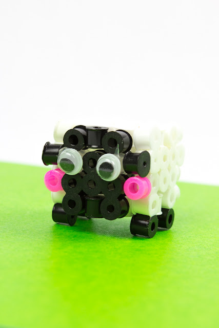 easy 3d perler bead sheep craft- how to directions for kids