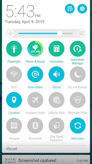 Включить геолокацию на панели быстрых настроек смартфона - switch on GPS location on Android Quick setting panel 