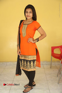 Telugu Actress Chandana Stills in Salwar Kameez at Karam Dosa Movie Press Meet  0112.JPG