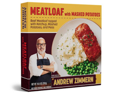 Packaging for Andrew Zimmern Meatloaf frozen meal.