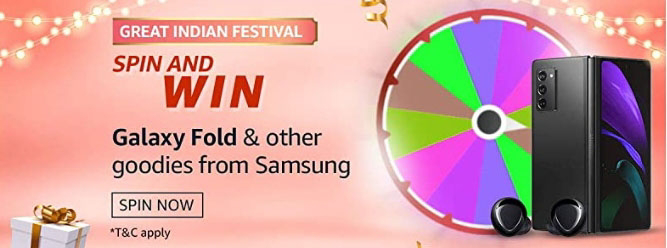 Answers of Amazon Great Indian Festival Spin & Win - Galaxy Fold
