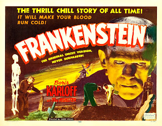 FRANKENSTEIN. Estados Unidos. Cartel reposición 1951: 71 x 56 cms. EL DOCTOR FRANKENSTEIN. Frankenstein. 1931. Estados Unidos. Dirección: James Whale. Reparto: Boris Karloff, Colin Clive, Mae Clarke, John Boles, Edward van Sloan, Dwight Frye, Frederick Kerr, Lionel Belmore, Marilyn Harris.