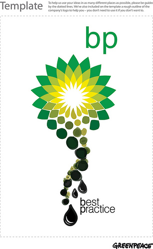 The 

rebranded BP Logo - Greenpeace ( oil spill )