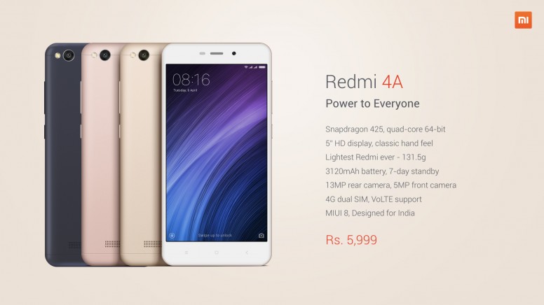 Redmi 4A, Red Mi4A