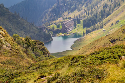 The Gleno Dam from above.