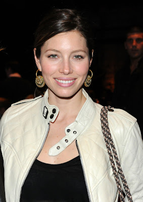 Jessica Biel Gold Hoop Earrings