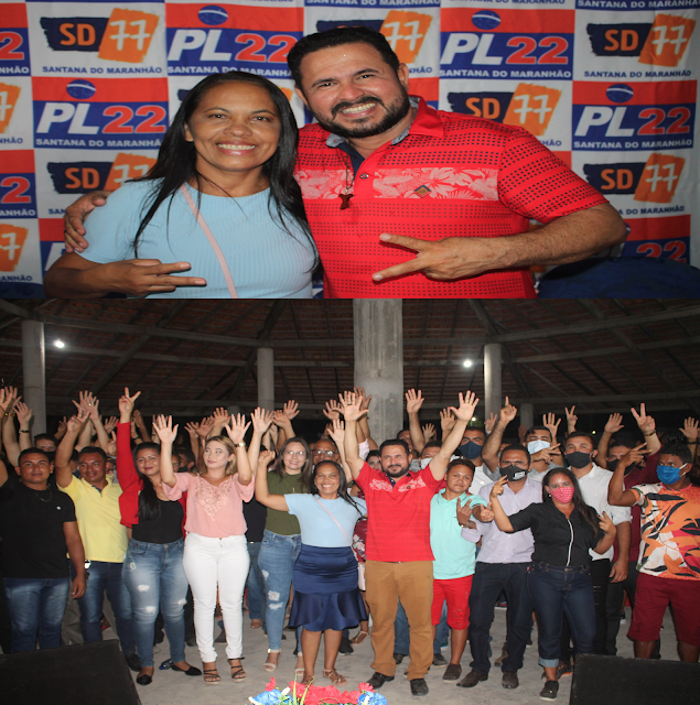 Os partidos, PL, PTB, SD e PC do B escolheram Márcio Santiago e professora Ângela para concorrer o cargo de prefeito e vice-prefeito de Santana do Maranhão