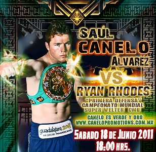 Pelea Saúl Canelo Alvarez vs Ryan Rhodes 18 de Junio 2011