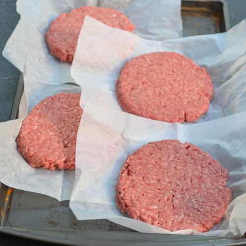 Pressed 8-ounce buger patties