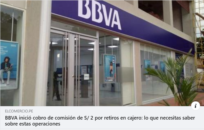 BBVA inició cobro de comisión de S/ 2 por retiros en cajero: lo que necesitas saber sobre estas operaciones