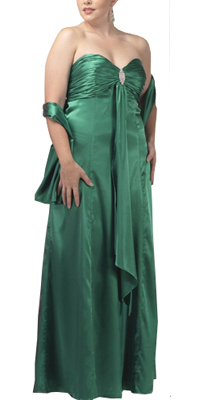 Opulent Plus size gown with shawl  