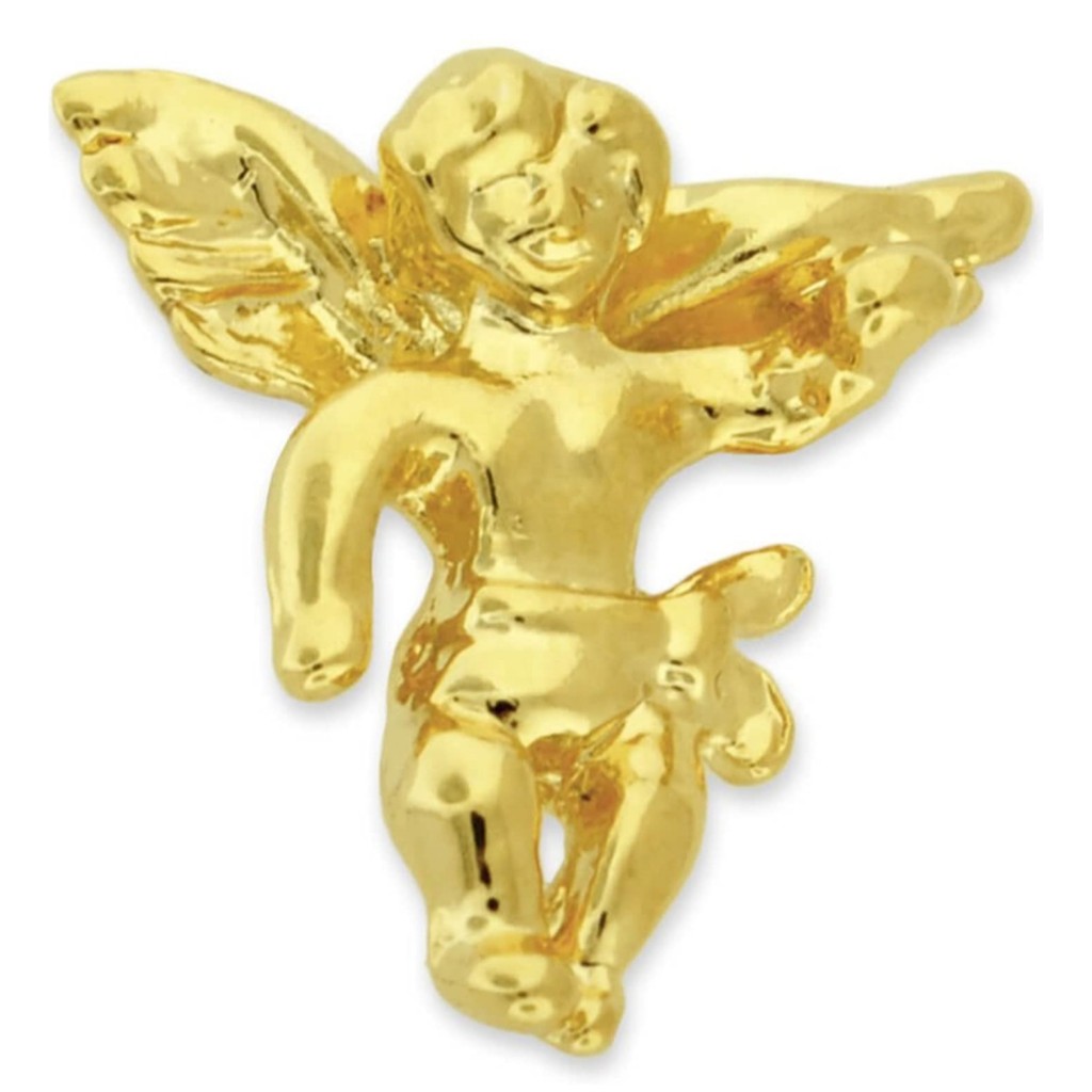 Small Shiny Gold Cherub Angel Spiritual Religious Lapel...