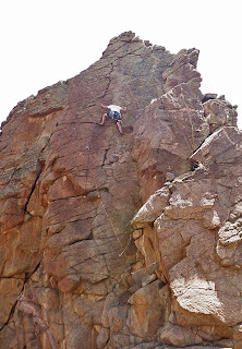 Climbing at the Sun Tower in Unaweep Canyon