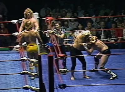 NWA Big Time Wrestling Star Wars Christmas 1981 - NWA Big Time Wrestling Christmas Star Wars 1981 - The Von Erichs (Kerry, Kevin, and David Von Erich vs. Frank Dusek, Wild Bill Irwin, and Ten Gu