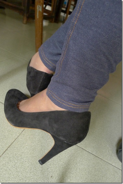 MANGO black suede heels