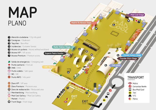 Mapa de escenarios y recinto Mad Cool 2019