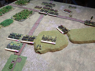 French reinforcements begin their advance up the Brussels road