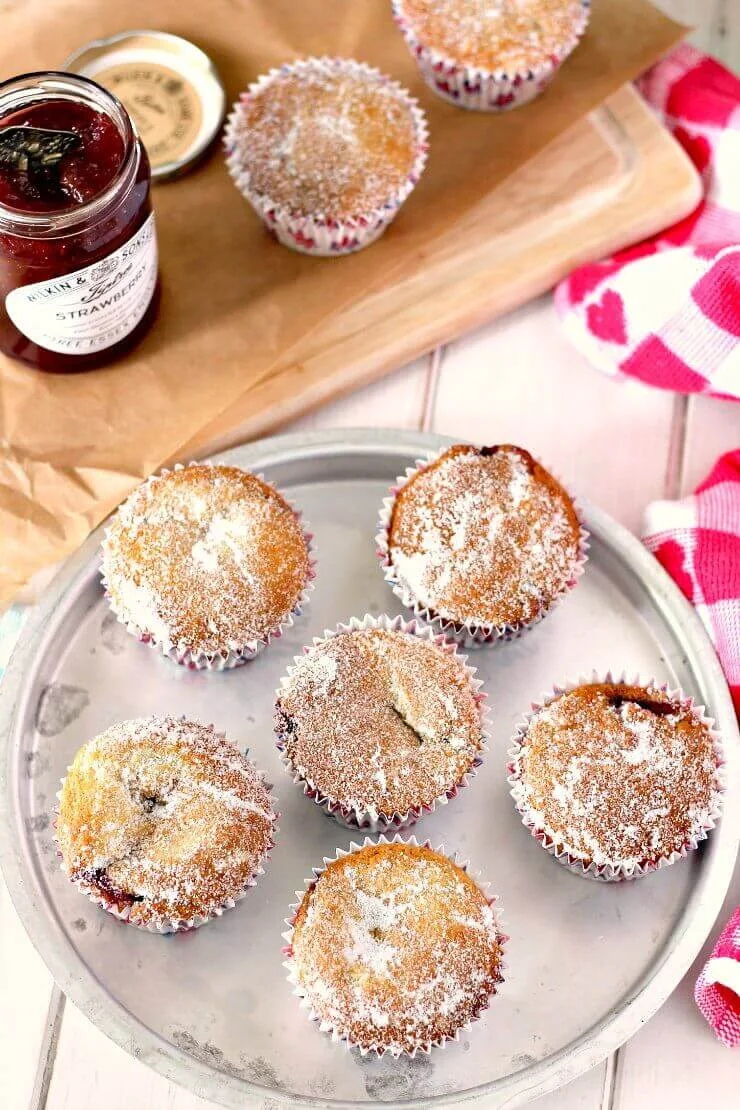 Easy Strawberry Jam Doughnut Muffins