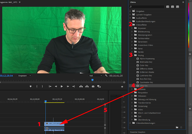 Ultra Key Effekt in Adobe Premiere Pro