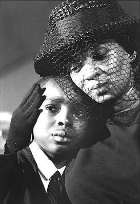 Mother and child at funeral: Mrs. Cheney and Young Ben