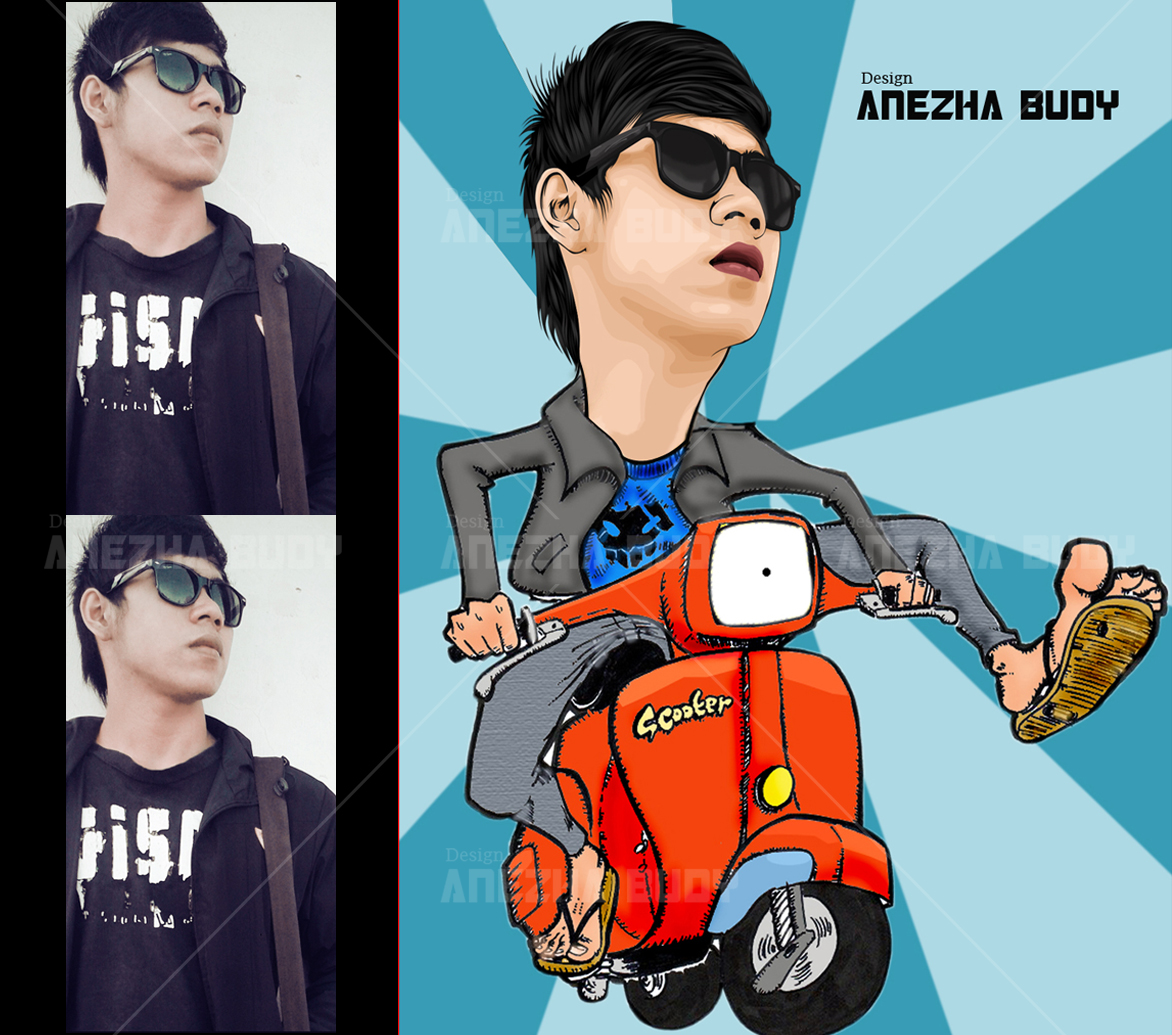 Jasa Desain Grafis Anezha Budy Karikatur Vespa Unik By Anezha Budy