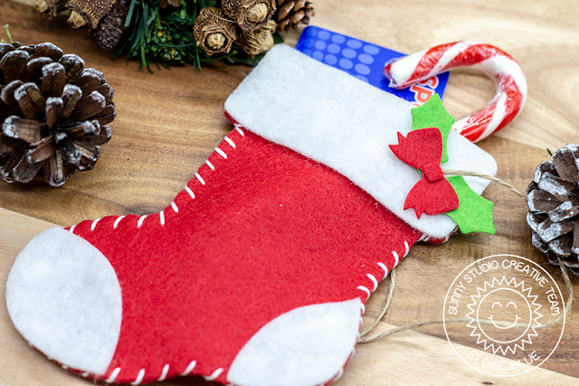 Sunny Studio Stamps: Stitched Felt Santa's Stocking by Eloise Blue