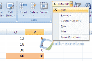 menu AutoSum Excel