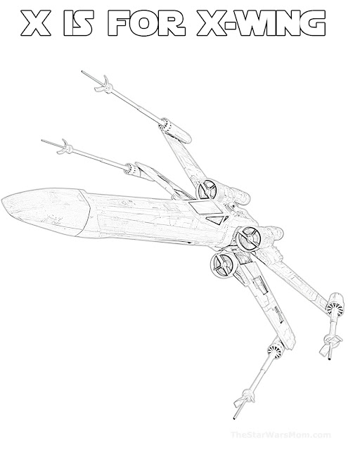 Download X is for X-Wing - Star Wars Alphabet Coloring Page - The ...