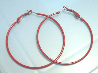  HOT SALE $1.5 Red huge huggie hoop earring 5cm 2"